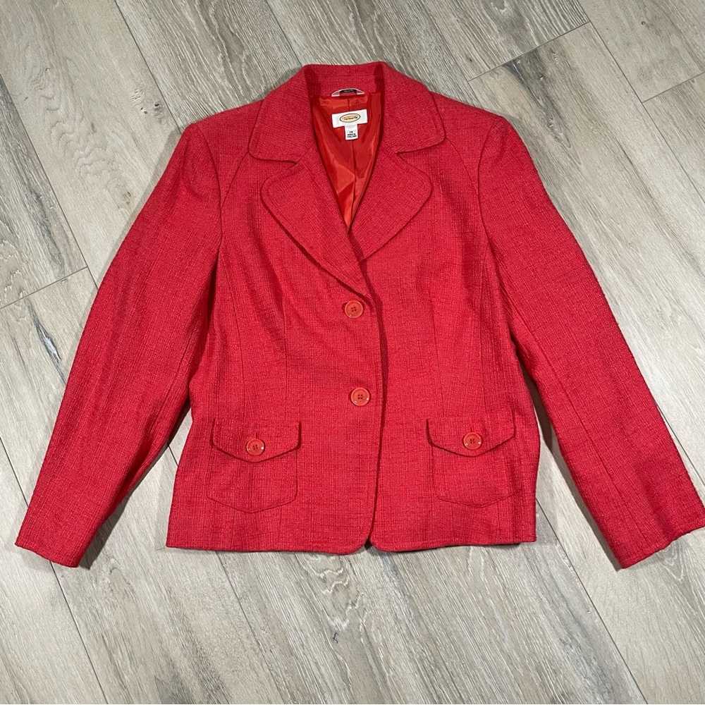 Talbots Women's Tangerine Orange Blazer size 14